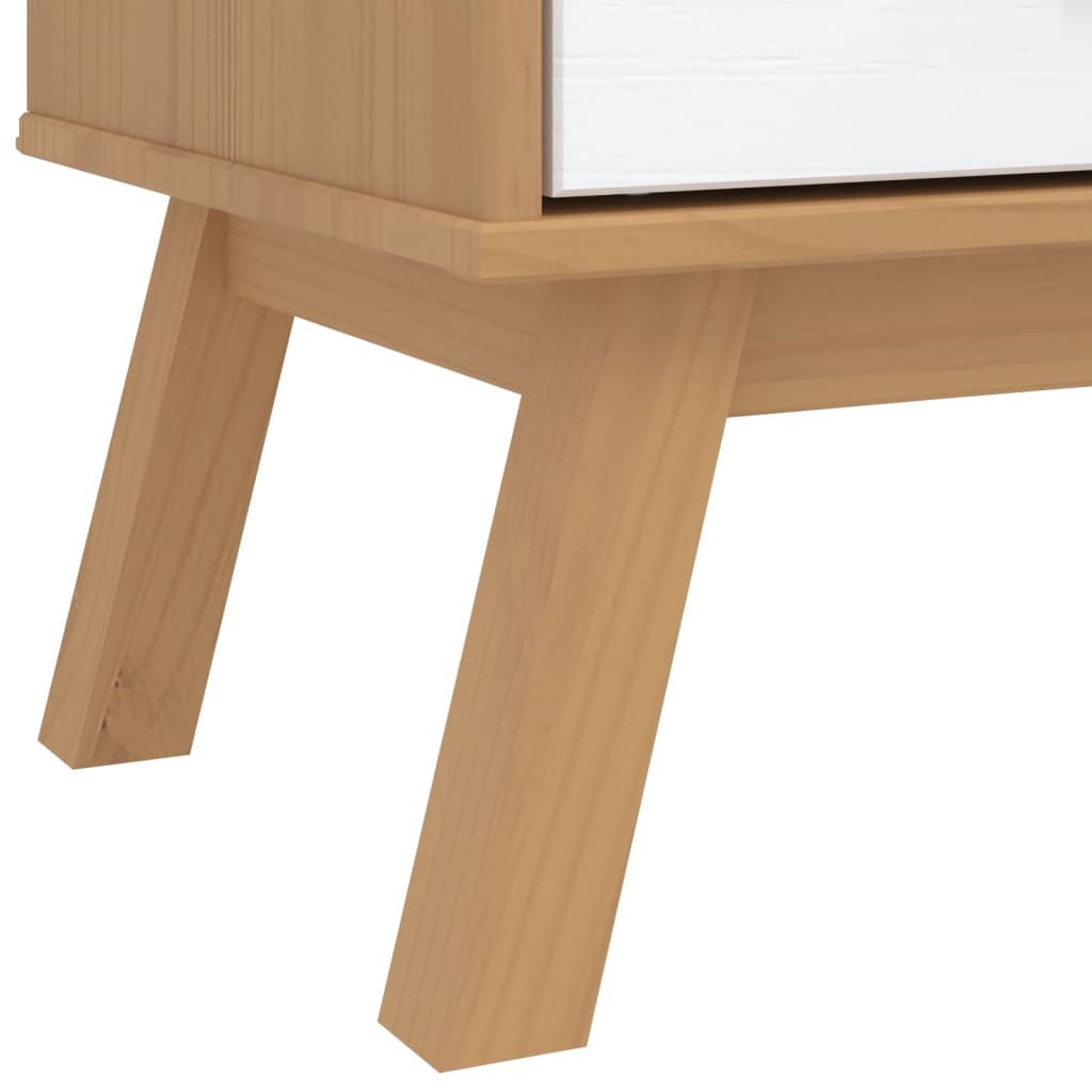 OLDEN Wardrobe White & Brown 76.5 x 53 x 172 cm Solid Pine Wood