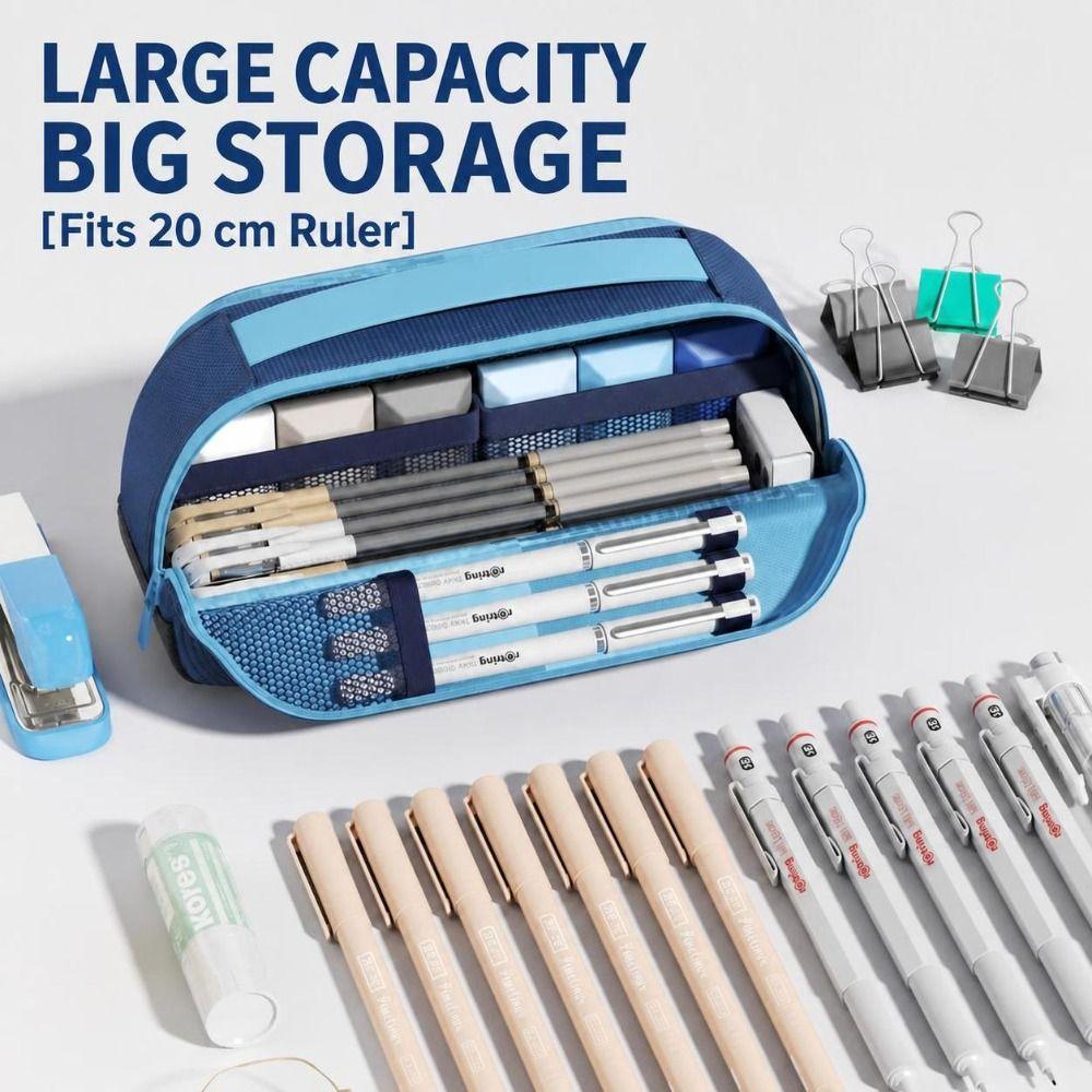 Carry Handle Pencil Pouch Zipper Closure Stationery Bag New Magnetic Pencil Case for Students