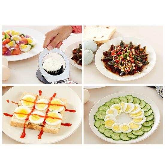 Яйцерезка 2 режима Высокая твердость Нержавеющая равномерная толщина Эргономичная ручка 2 в 1 Яйцерезка Кухонный гаджет