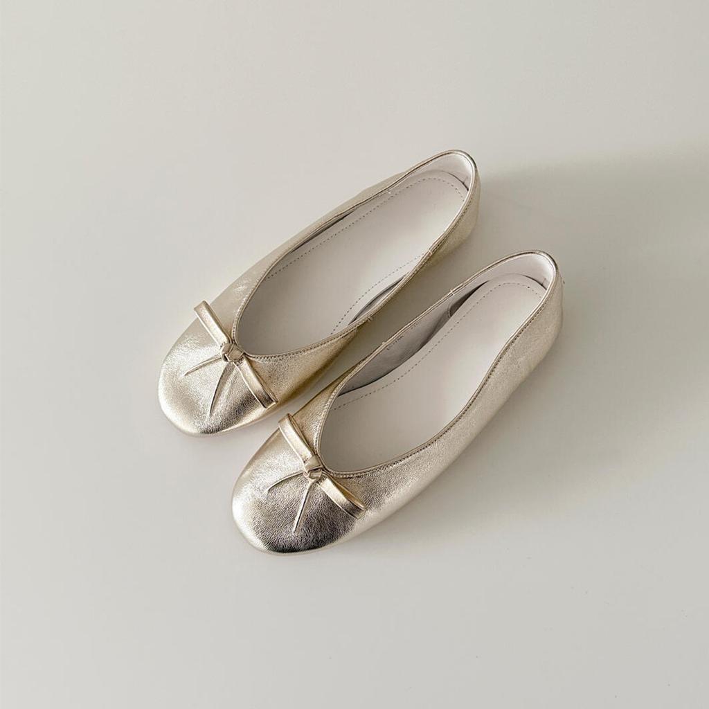 Версия из овчины~ балетки с круглым носком и французским бантом, женские туфли-лодочки с неглубоким вырезом, на плоской подошве, Мэри Джейн