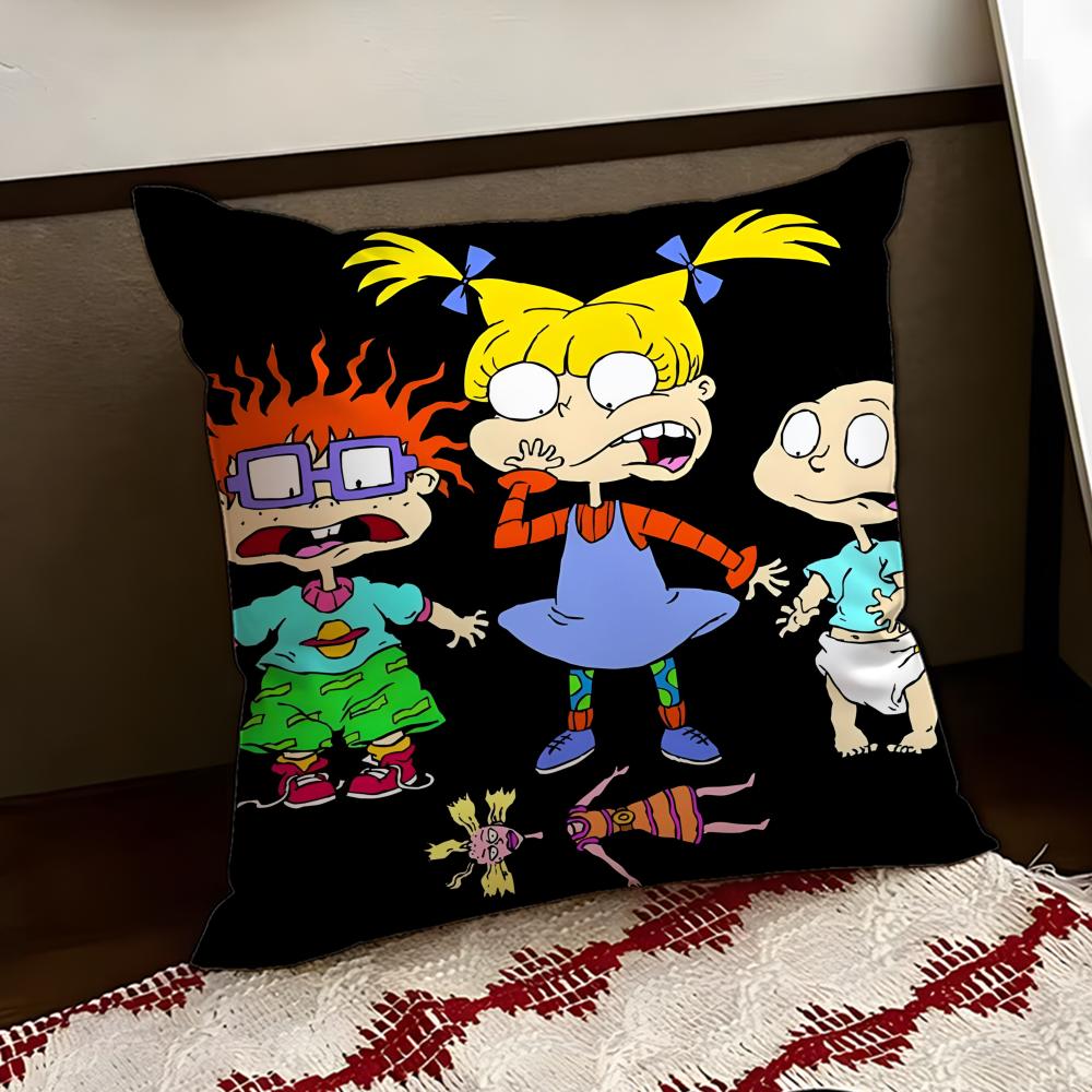 Anime cartoon RRugrats Cushion Cover Reversible Soft Durable Pillow Cover Home Car MultiScene Use for Daily Comfort