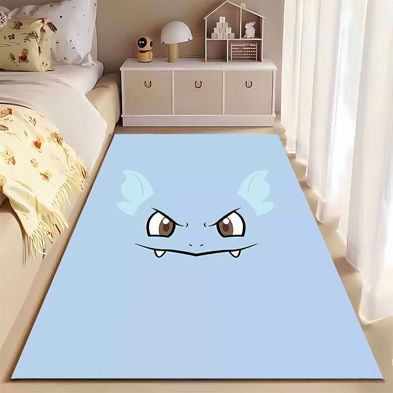Blue Cartoon Face Carpet Design suitable as a non-slip mat for the living room or bedroom sofa
