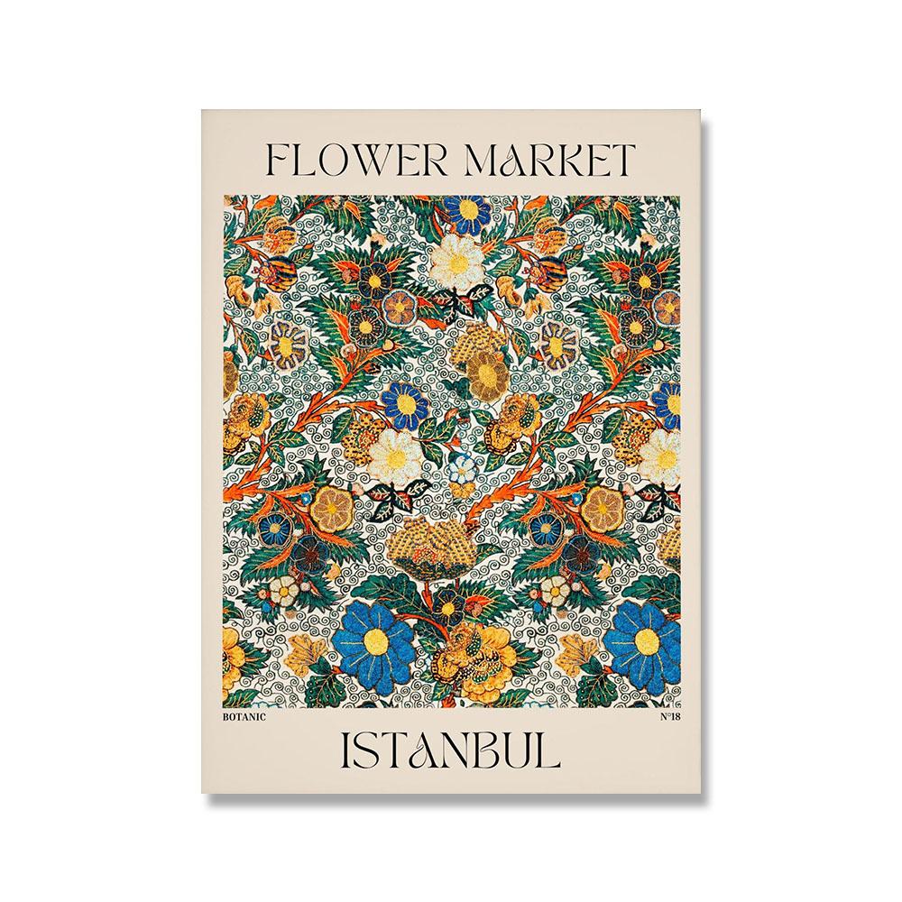 Цветочный рынок Париж Лондон печать плакатов винтажная ботаническая картина на холсте с растениями абстрактная настенная живопись скандинавская картина для гостиной