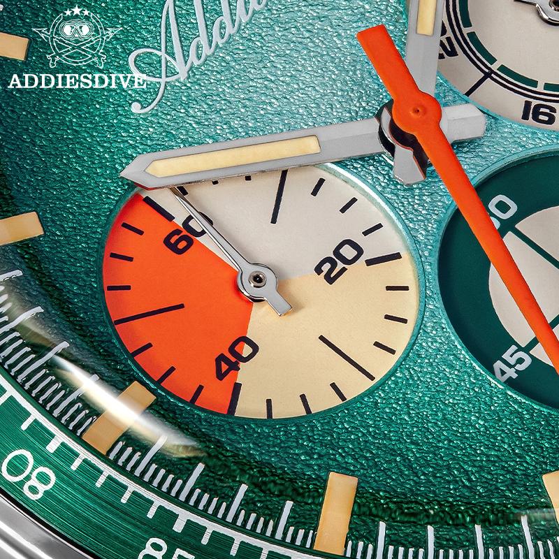 ADDIESDIVE Новые Часы Хронограф 0S20 Роскошные Мужские Кварцевые Наручные Часы C3 Люминесцентные Нержавеющая Сталь Куполообразное Стекло 100м Водонепроницаемые Часы