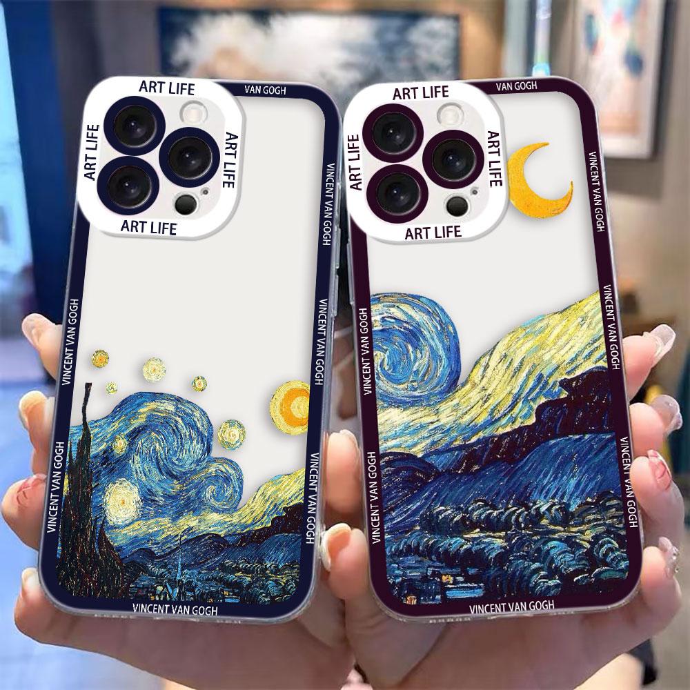 V-Van G-Gogh Звездная ночь Чехол Прозрачный чехол для телефона Для Redmi Note 15 14 13 12 11 11T 11S 10 9 10S 9S 8 Pro Max Plus Защитный чехол