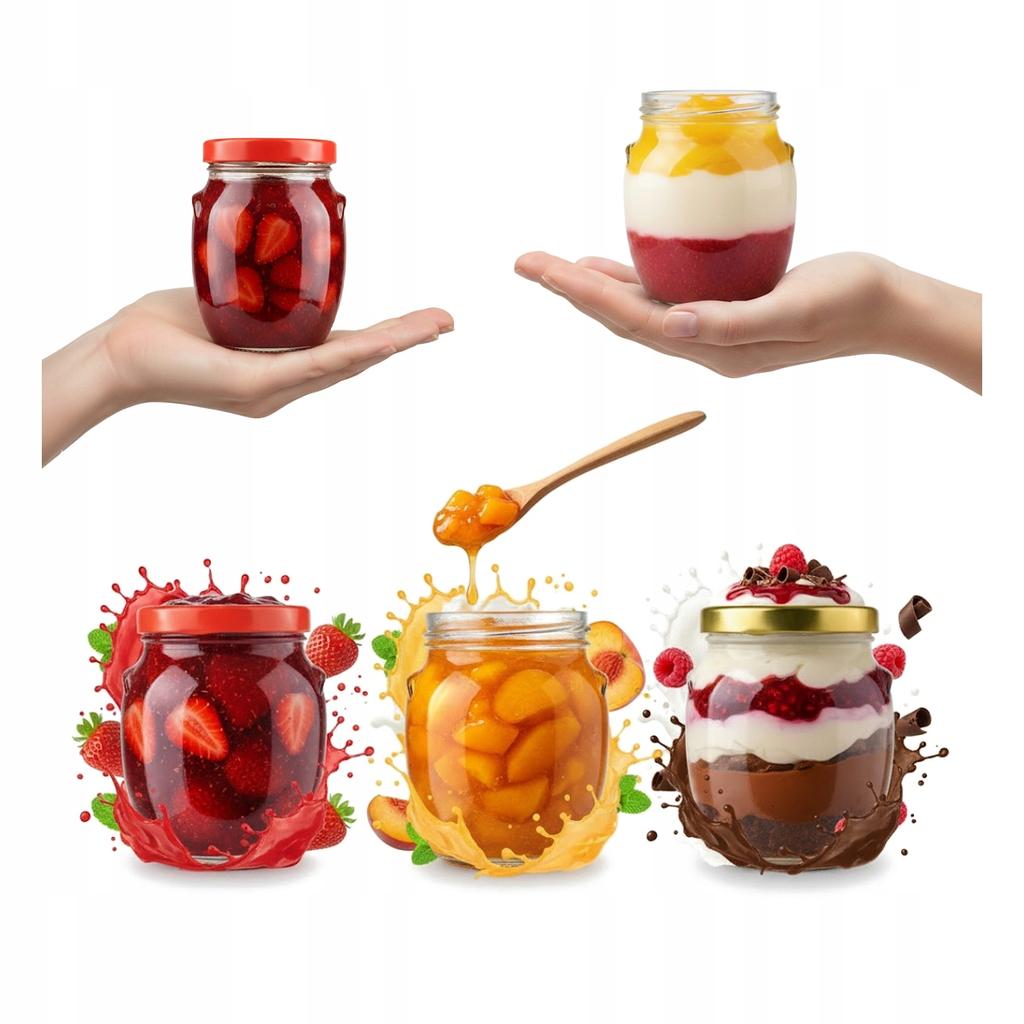 5x GLASS Jar Amphora 145 ml JAM PRESERVES HONEY SPICES + CAP