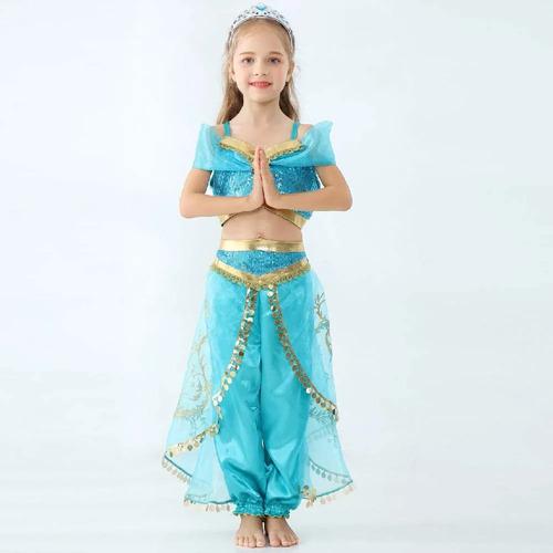 Jasmine Costume For Girls, Arabian Princess Costume, Jasmi