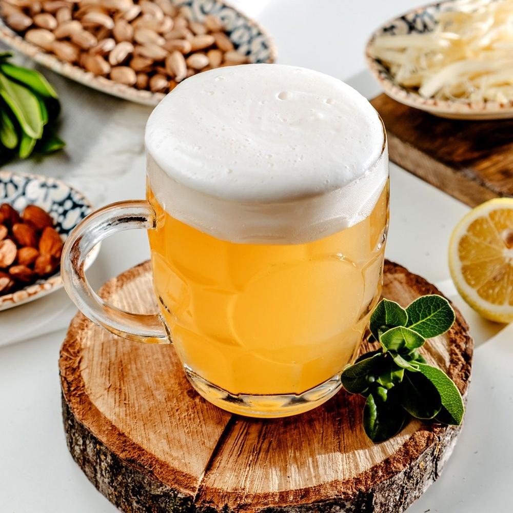 Large Glass Beer Mug with Thick Glass Handle 500 ml 0.5L