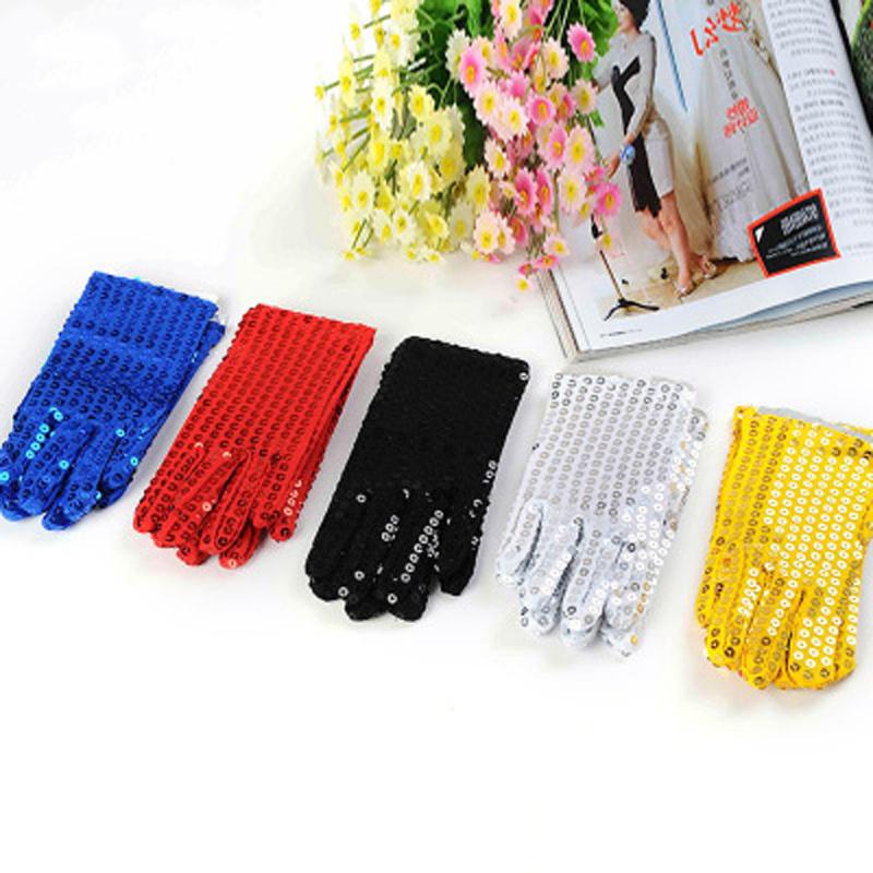 1 Pair Child Sequin Show Jazz Gloves Dance Glitter Rave Costume Party Halloween Dance