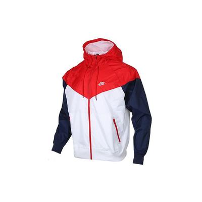 Спортивная куртка Windrunner Color Block с капюшоном для мужчин, красные, белые, AR2192-104