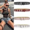 Women's European Punk Rivet Eyelet PU Belt - Trendy Decorative Jeans Accessory