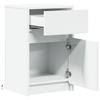 Nightstand with LED Lights White Engineered Wood