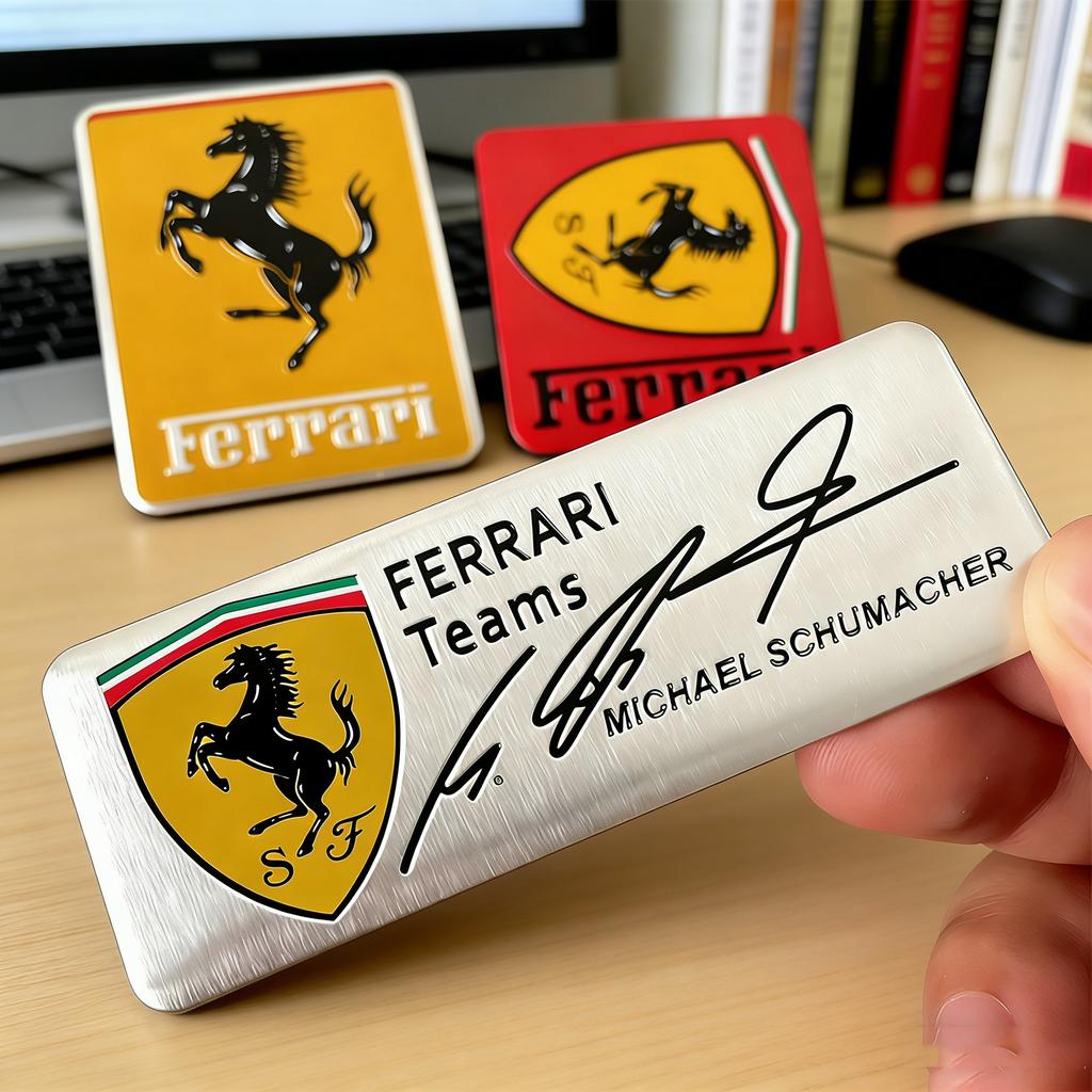 3D Aluminum Auto Badge Sticker Body Trunk Window Decoration Decal For Ferrari Farah Donkey Emblem Car Modification Accessories JG0