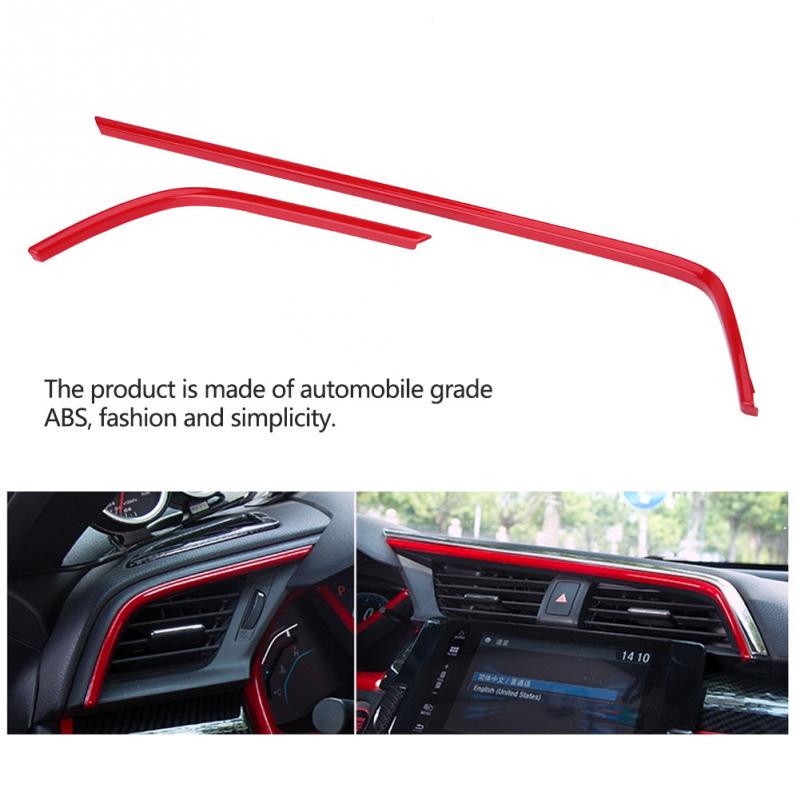 2 шт., красный ABS, автомобильная рамка для выхода воздуха, накладка для Honda Civic 10th 2016 2017 2018 автомобиля