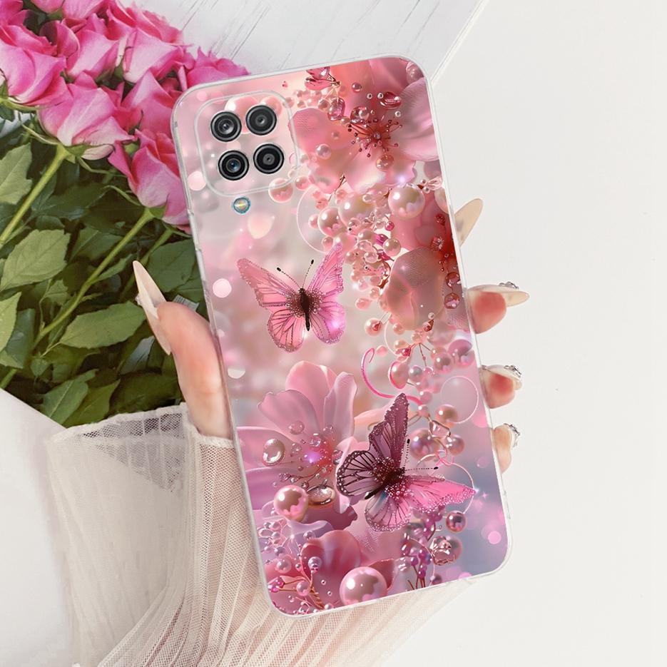 Чехол для Samsung Galaxy A12 F12 M12, цветной, с рисунком цветов, мягкий, тонкий чехол для телефона Samsung A12 M 12 Galaxy M12 F12, сумки