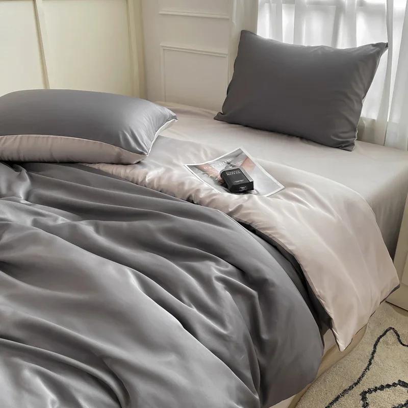 Nordic Bed Linen 100% Cotton Bedding Set with Sheet Duvet Cover Pillowcase Single Couple Bedsheet King Queen Double Twin Size