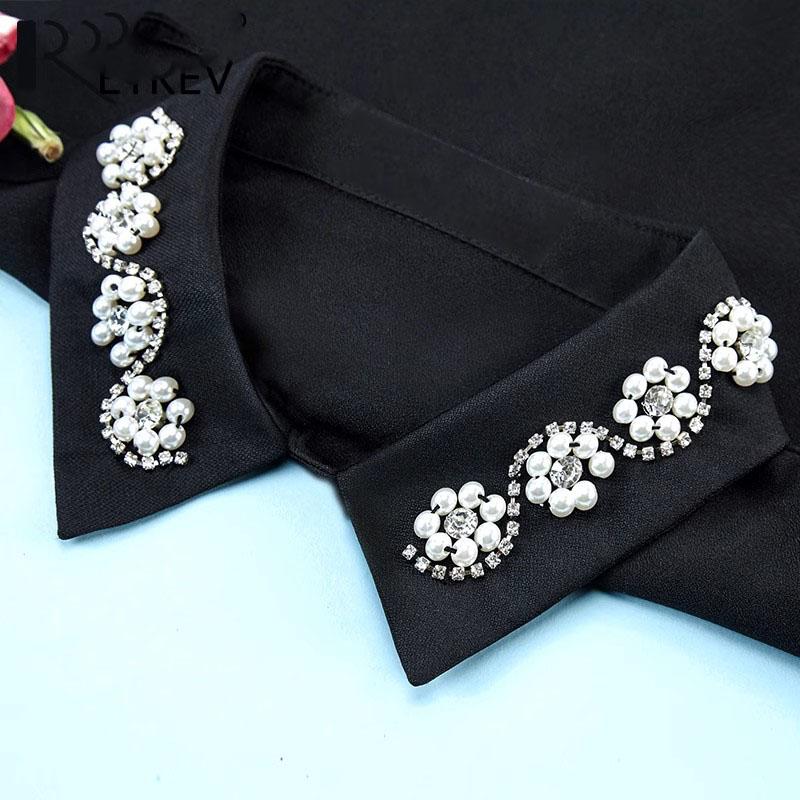 Diamond Fake Collar Shirt Women False Collar Blouse Woman Fake Jeans Detachable Half Shirt Collar Remoable Faux Col Tie