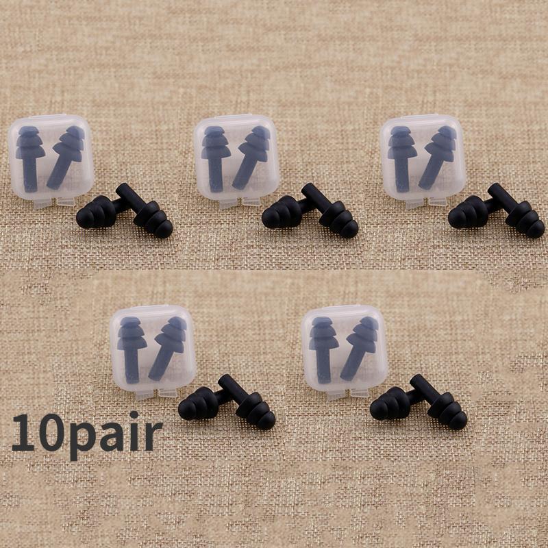 10 пар силиконовых берушей для снижения шума, комфортные беруши, мягкие водонепроницаемые беруши для плавания, водонепроницаемые, изоляционные, с шумоподавлением для сна