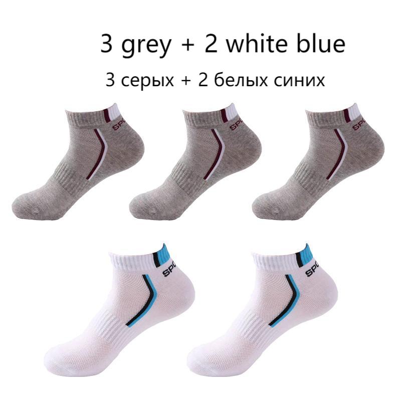 5 Pairs High Quality Cotton Outdoor Sports Running Short Socks Men's Deodorant Breathable Sweat-absorbent Ankle Socks Casual Socks