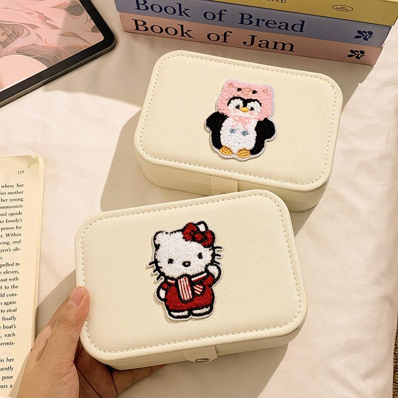 Sanrio Kt Cat Jewelry Storage Box With Leather Material For Gift Giving