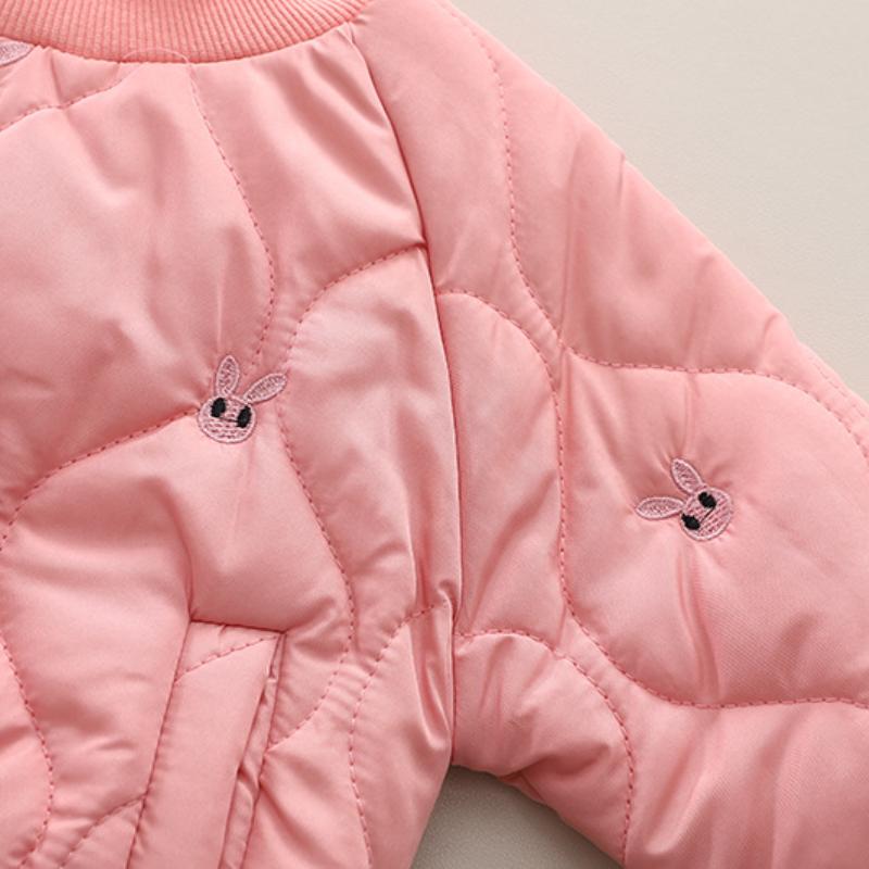 Детская зимняя одежда с рисунком кролика для мальчиков и девочек, флисовый топ с высоким воротом + утепленные штаны, спортивная одежда для активного отдыха