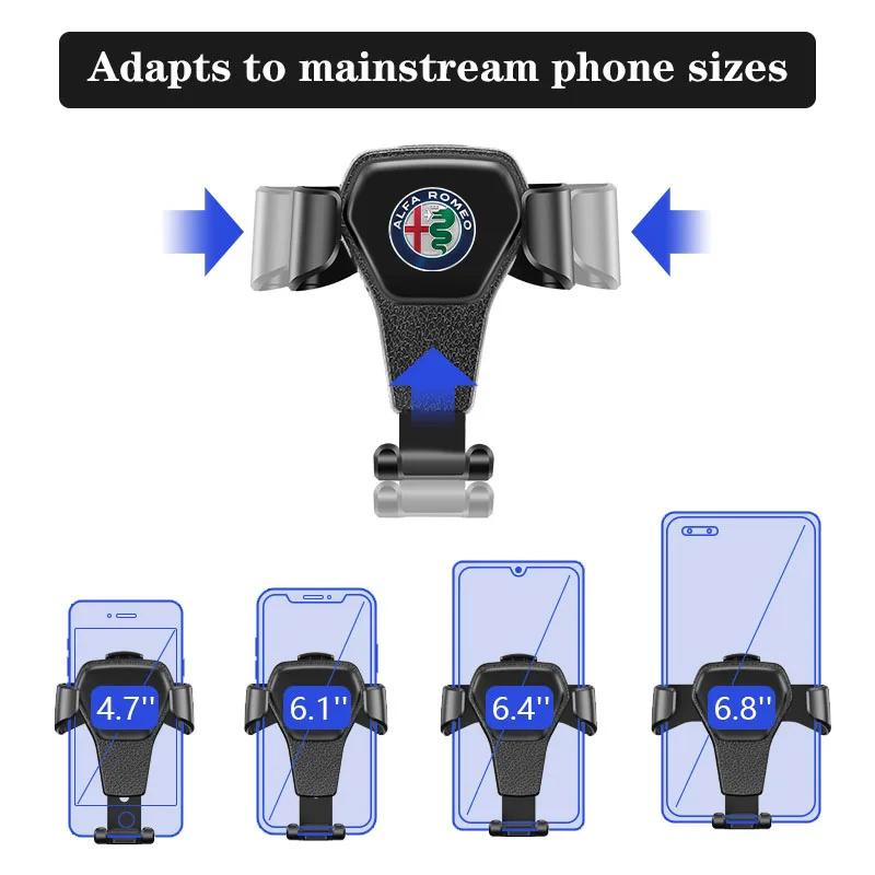 Gravity ABS Vehicle GPS Mobile Phone Holder Car Accessories For Alfa Romeo Giulietta GT 159 147 156 Mito Brera Giulia F1 StelvioTH7