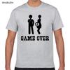 Tops T Shirt Men pregnant game over Funny White Print Male Tshirt cotton tshirt men summer fashion tshirt euro size