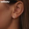 WOSTU Серьги-кольца Сердце из стерлингового серебра 925 пробы, простые европейские, с фианитами, для женщин, свадебный подарок, минималистичные украшения E737