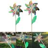 Eye Catching Colorful Reflective Windmill Pinwheels with Stakes for Camping Picnics Garden Decor Kid Parties Decorations