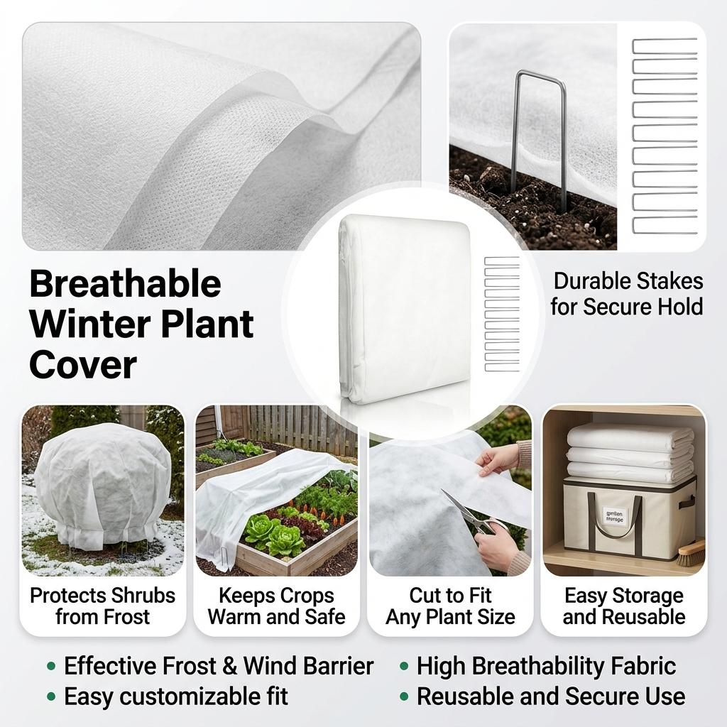 Plant Frost Protect Cloth Breathable Garden Netting for Outdoor Winter Use