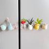 5Pcs Mini Glass Vase Refrigerator Magnet Home Office Kitchen Locker Fridge 3D Flower Vase Magnetic Decoration Ornament