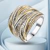 Women Ring Golden Color Fine Crafts Round Multi Layer Luxury Wedding Ring Jewelry Accessories
