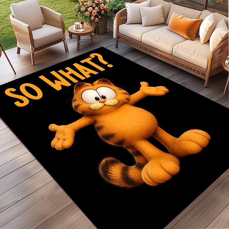 Garfield Print Rug, Washable Floor Carpet, For Entryway Dorm Laundry Room Office Study, Home Decor Birthday Christmas Gift