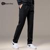 Bao Cai Yang Men's Corduroy Straight-Leg Warm Casual Pants