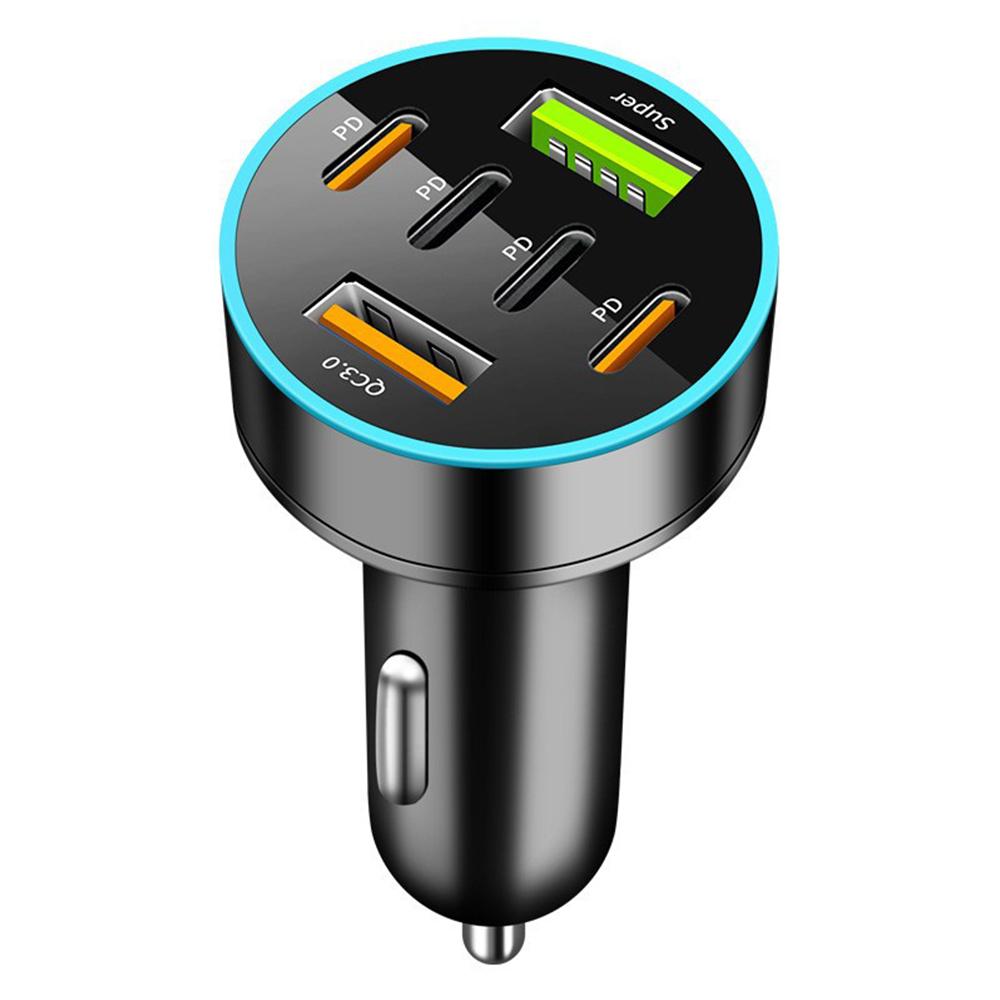 250 Вт 5 портов автомобильное зарядное устройство быстрая зарядка PD QC3.0 USB C автомобильное зарядное устройство для телефона адаптер с напряжением для iPhone Samsung Huawei Xiaomi
