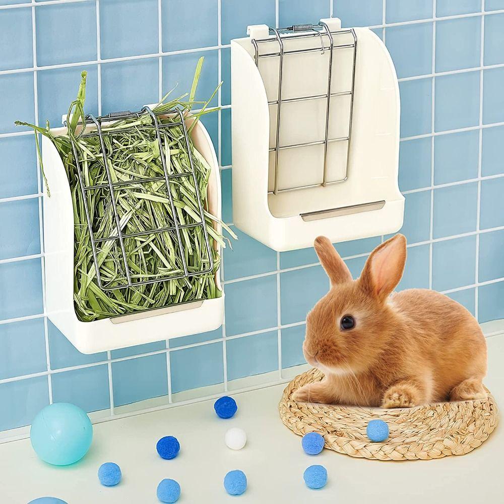 Hanging Plastic Food Dispenser Feeding Rack Grass Container Rabbit Hay Feeder Grass Holder