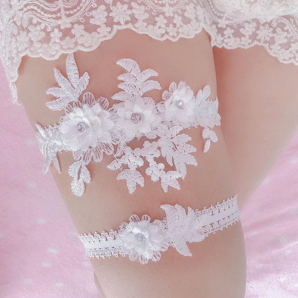 SLBRIDAL сексуальные кружевные цветы со стразами и жемчугом, свадебные подвязки, свадебные подвязки на бедро, кольцо для женщин/женщин/невесты