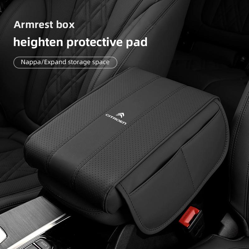 GESW6 Car Leather Armrest Box Pad Memory Foam Armrest Mat For Citroen Celysee C6 C3 C5 C1 C2 C4 Aircross Picasso Cactus Berlingo Saxo
