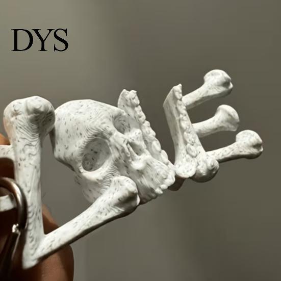 Вечеринка в темной теме Реквизит 3D-печатный готический брелок-скелет, Украшение в виде буквы LOVE для Хэллоуина, Креативная портативная фигурка черепа для фотографии