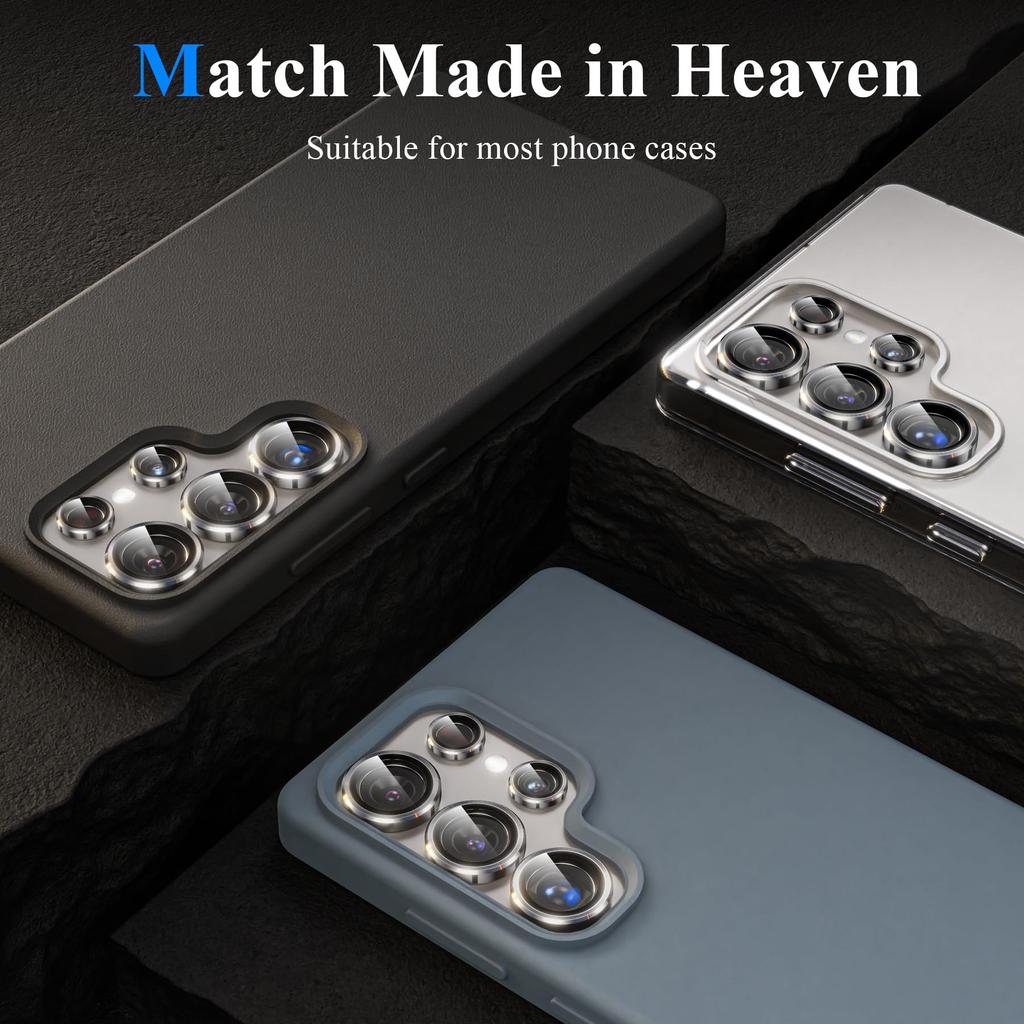 2 PCS for Samsung Galaxy S25 S24 Ultra Plus A56 A36 A55 A35 Camera Lens Protector Tempered Glass Screen Protector Metal Scratch