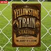Yellowstone Train Station Metal Sign