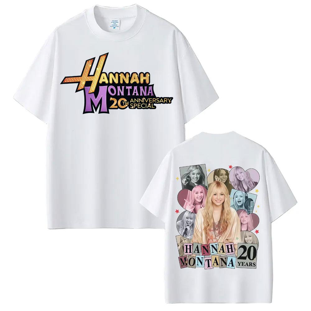 Pop Star Hannah Montana 20 Years Graphic Tshirt Men Women Clothes Harajuku High Street T Shirts 100 Cotton Oversized Tshirts