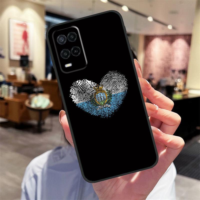 San Marino Flag Case For Oppo A40 A60 A80 A18 A38 A58 A78 A98 A16 A76 A96 A15 A17 A77 A74 A94 A54 A57S Cover