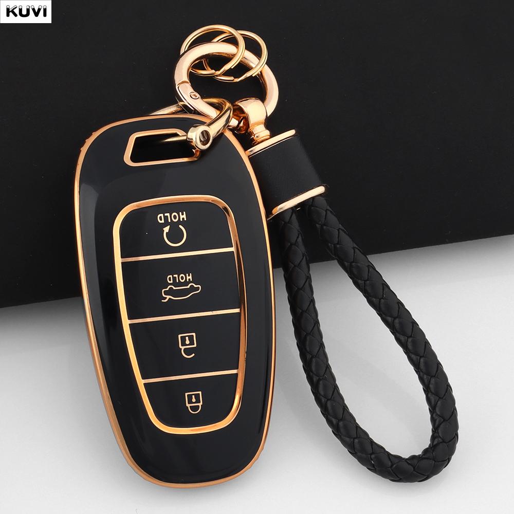 Для Hyundai Santa Fe Tucson 2022 NEXO NX4 Atos Prime Solaris 2021 ТПУ 4-кнопочный чехол для автомобильного ключа-пульта брелок автоаксессуары
