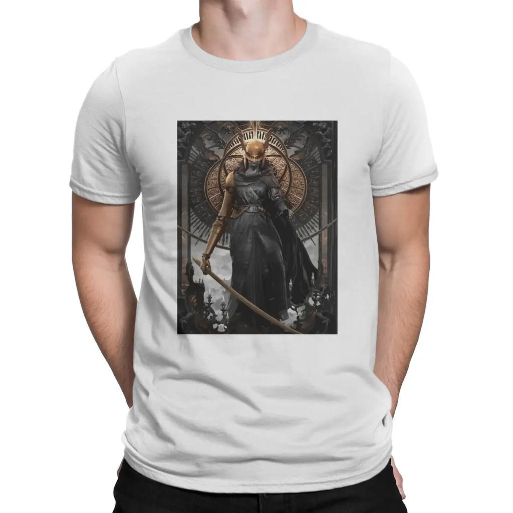 Мужские футболки Malenia god DARK SOULS Хлопковые топы Модные футболки с коротким рукавом и круглым вырезом Печатные футболки