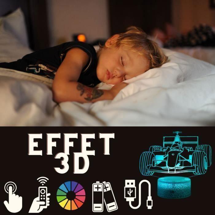 Lampe 3D - Formule 1 - LED - Multicolore - Tactile - Télécommande