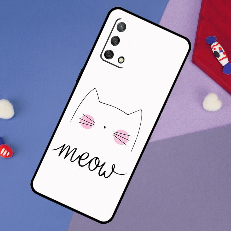 Черный Кошачий Мордочка Китти Чехол Для Oppo A78 A18 A38 A74 A94 A54 A58 A98 A80 A60 A40 A96 A76 A16 A15 A17 A57 A5 A6 Pro