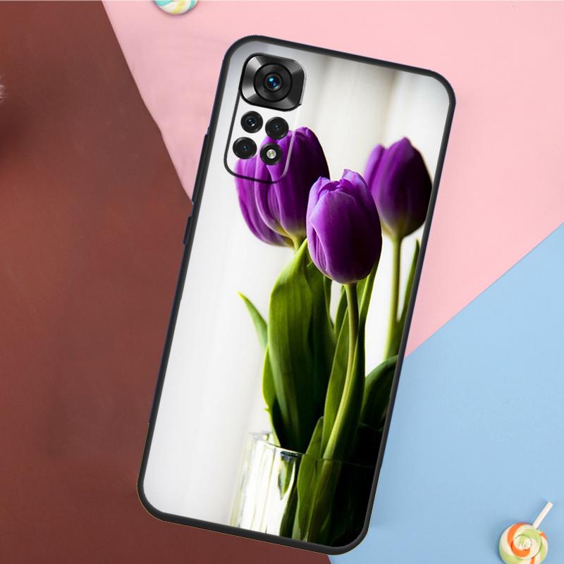 Чехол-цветок тюльпана для Xiaomi Redmi Note 13 14 Pro 12 11 9 10 9S 10S 11S 12S Redmi 14C 10C 12C 13C