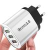 Быстрое USB-зарядное устройство на 3 порта 5 В/9 В/12 В, 2,4 А, штекер EU/US для мобильных телефонов