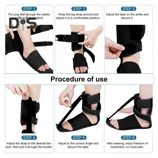 Ночная шина для лечения подошвенного фасциита, регулируемая ортопедическая опора для стопы, ахиллит, тендинит, облегчение боли в пятке, поддерживающая шина для мужчин и женщин